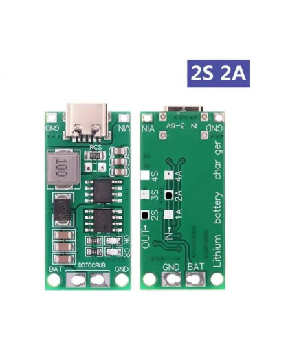 Зарядний пристрій 2S2A для літій-іонних (полімерних) акумуляторів 8,4v роз'єм type-c USB Imax 2A