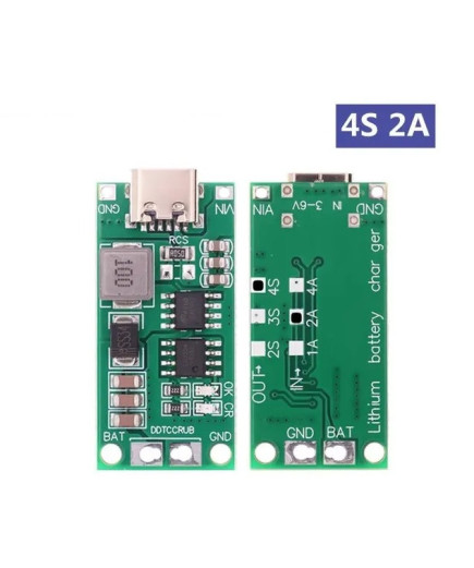 Зарядний пристрій 4S2A для літій-іонних (полімерних) акумуляторів 8,4v роз'єм type-c USB Imax 2A