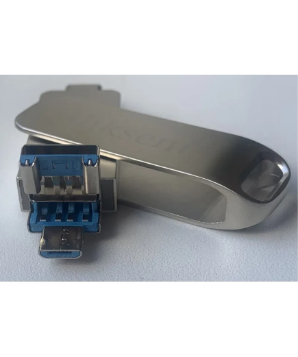 USB накопичувач 2.0 Bliksem 64 Гб c OTG USB і Type-C у металевому корпусі