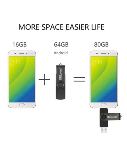 Флешка USB накопичувач 2.0 Bliksem 64 Гб c OTG USB и Type-C