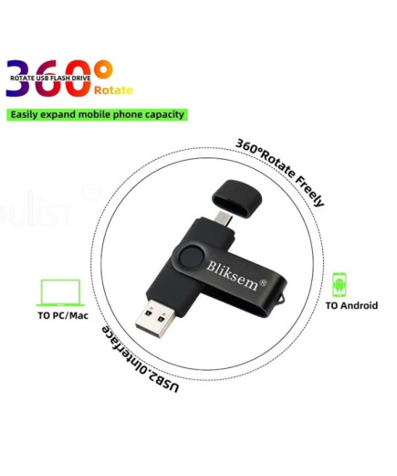 Флешка USB накопичувач 2.0 Bliksem 64 Гб c OTG USB и Type-C