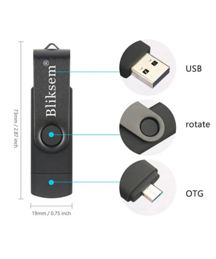 Флешка USB накопичувач 2.0 Bliksem 64 Гб c OTG USB и Type-C
