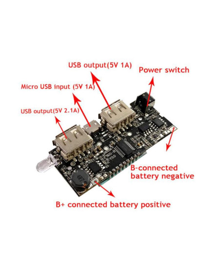 Плата контролер H913-A V3.0 для powerbank з led-дисплеєм, USB, 5 В, 2 А
