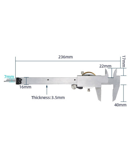 Штангенциркуль стрілковий ШЦК-150-0,01 (±0,010) Shock-ProoF