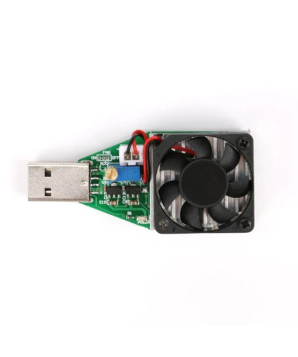 USB навантаження (0,15-3,00А; 15 Вт; 3,7-13В) з кулером і радіатором