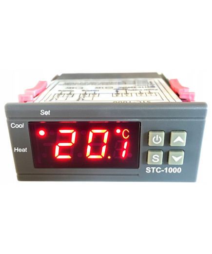 Терморегулятор STC-1000 (точність 0.1 °C), 220 В, два реле 10 А, -50 ~ +99 °C, з виносним датчиком