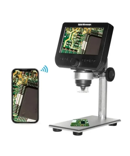 Цифровий мікроскоп з Wifi (1-1000X, 4.3 дюйми, 2MP, USB, Android, iOS) WALCOM I-317