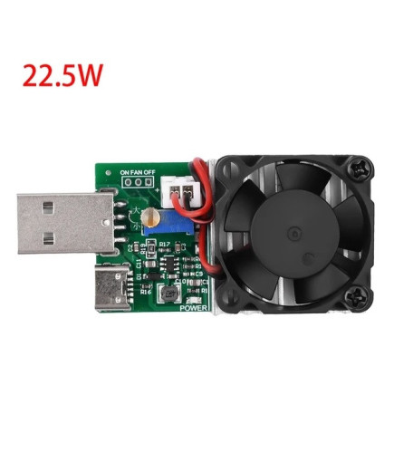 USB навантаження LX-EL01 (0,15-3,00А; 22.5 Вт; 3,7-13В) з кулером і радіатором