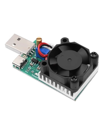 USB навантаження LX-EL01 (0,15-3,00А; 22.5 Вт; 3,7-13В) з кулером і радіатором