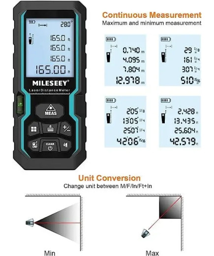 Лазерний далекомір Mileseey S6 (0,05 — 100 м/ ± 1,5 мм)