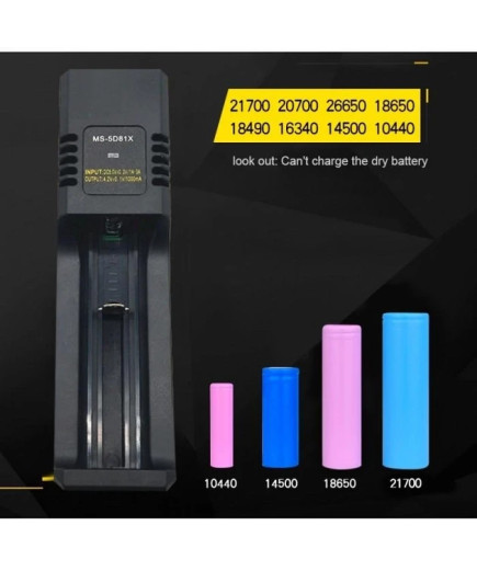Зарядний пристрій для Li-ion акумуляторів (18650; 26650; 14500; 16340; 18500) USB Li-ion Charger MS-5D81X