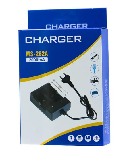 Зарядний пристрій для LI-ion акумуляторів Charger MS-282A (100-240V): 18650; 26650; 14500; 16340; 18500