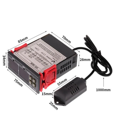 Контролер вологості та температури Ketotek STC-3028 (0 °C — +110 °C; 0% - 100%) 90-250V, 10А