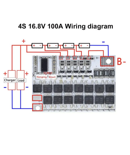 Плата захисту акумулятора BMS для Li-Ion з балансуванням 4S 16,8V 100A