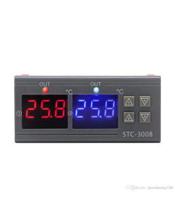 Терморегулятор (термостат) STC-3008 (-55 °C... +120 °C) двоканальний, 220V