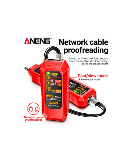Тестер мережевого кабелю ANENG M469A (для RJ45 RJ11) трасошукач, шукач прихованого проведення
