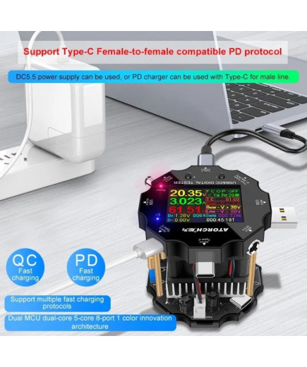 USB Тестер ATORCH UD18L — 18 в 1 з вбудованим навантаженням (DC: 3,6V-32V, I: 0-5,1A) з Bluetooth (Android та iOS)