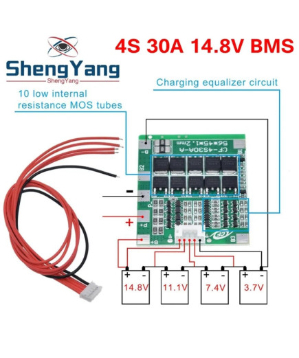 Плата захисту 4S-30A-PRO заряду/розряджання BMS Li-Ion 4S 14.8V 30A