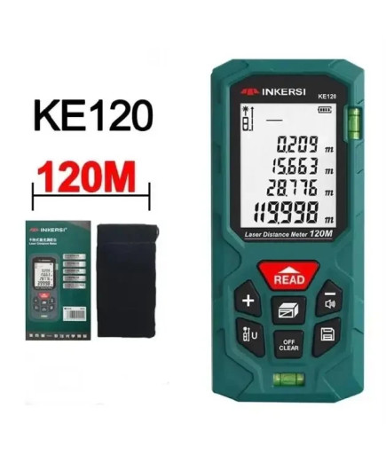 Лазерний далекомір Inkersi KE120 (0,05 — 120 м/ ± 1,5 мм) з 2 рідинними рівнями