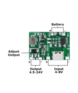Модуль заряду Li-Ion АКБ з DC/DC step-up перетворювачем J5019 (Micro-USB)