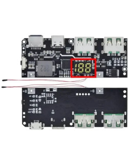 Плата контролер для POWER BANK 2 x USB 5V / 4.5 A 22.5W QC 3.0 + 4.0 з вольтметром