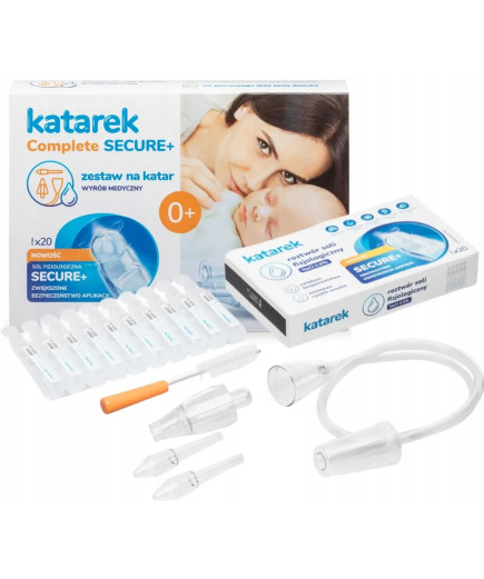 Аспіратор вакуумний назальний Katarek COMPLETE SECURE + (соплевідсмоктувач), 20 шт ампул, кейс, Польща