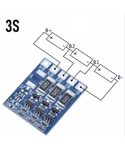 Плата BMS 3S для Li-Ion акумуляторів (4.2V±0.05V)