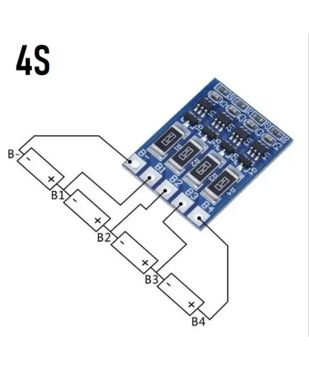 Плата BMS 4S для Li-Ion акумуляторів (4.2V±0.05V)