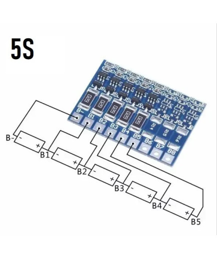 Плата BMS 5S для Li-Ion акумуляторів (4.2V±0.05V)