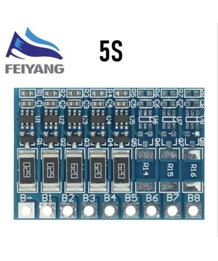 Плата BMS 5S для Li-Ion акумуляторів (4.2V±0.05V)