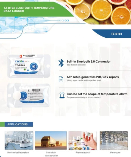 Одноразовий реєстратор температури Temp TZ-BT03 Bluetooth