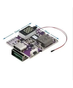 Плата заряджання Type-C + USB з дисплеєм, 22.5 Вт, для Li-ion АКБ 3.7 В (4.2 В), підтримка QC, PD, FCP, SCP