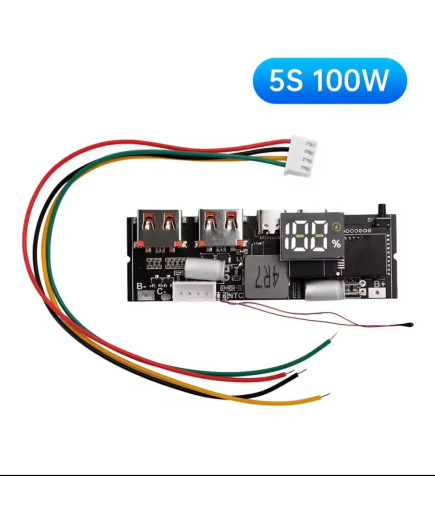 Плата живлення повербанка 5S 100W з USB-C PD/QC та LED-індикатором