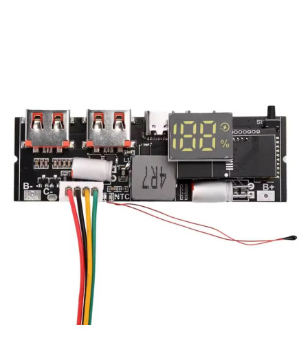 Плата живлення повербанка 5S 100W з USB-C PD/QC та LED-індикатором