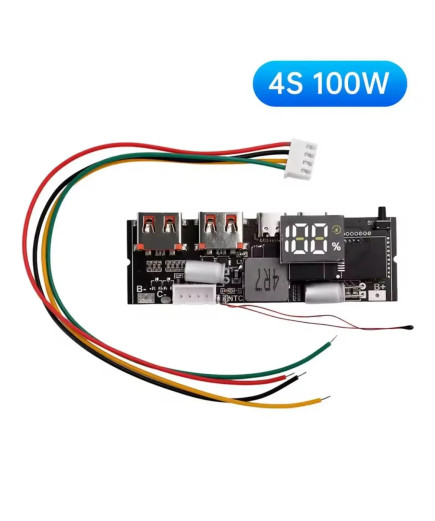 Плата живлення повербанка 4S 100W з USB-C PD/QC та LED-індикатором