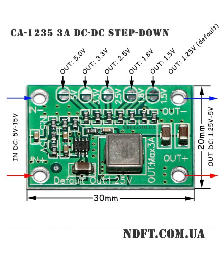 CA-1235 (MP1495) (5-15V на 1.25-5 V, 3 A) — Модуль знижувальний DC-DC